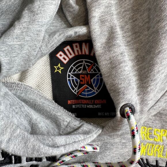 NWOT Born Fly Heather Autobahn Hoodie Pullover Mens Size Small Gray - Picture 6 of 9